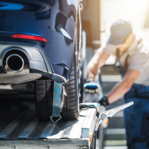 towing truck and a car being repossessed