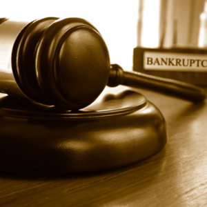 judge legal gavel and bankruptcy court documents